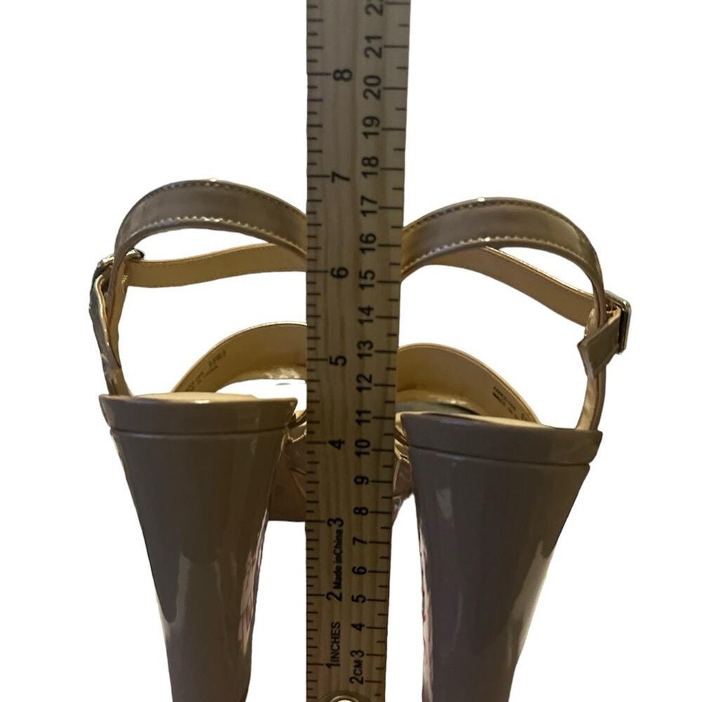 CHINESE LAUNDRY PATENT NUDE SANDALS HEEL PLATFORM SZ 9.5 - Picture 3 of 5